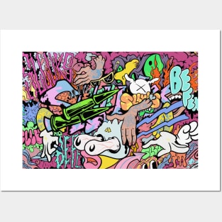 Colorful Slluks montage graffiti illustration Posters and Art